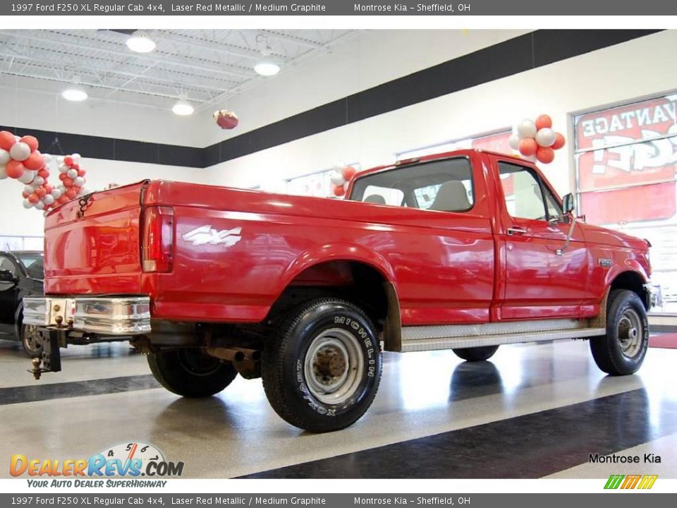 1997 Ford F250 XL Regular Cab 4x4 Laser Red Metallic / Medium Graphite Photo #7