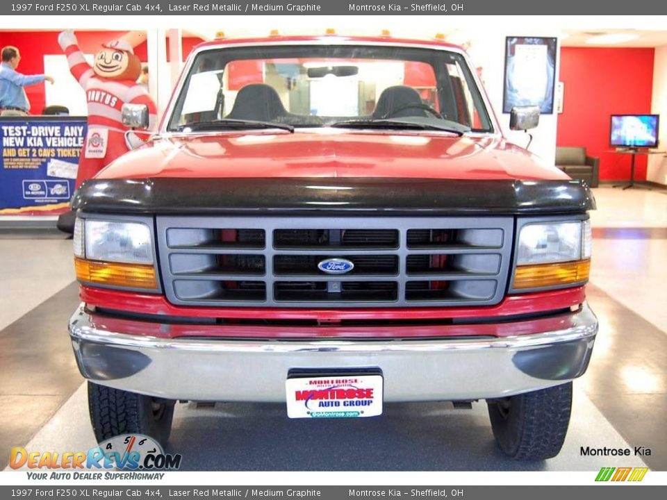 1997 Ford F250 XL Regular Cab 4x4 Laser Red Metallic / Medium Graphite Photo #10