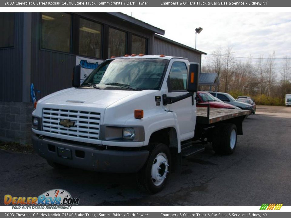 2003 Chevrolet C Series Kodiak C4500 Stake Truck Summit White / Dark Pewter Photo #1