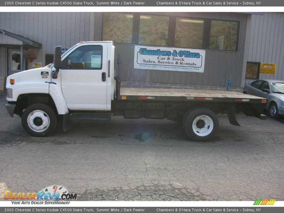 2003 Chevrolet C Series Kodiak C4500 Stake Truck Summit White / Dark Pewter Photo #2