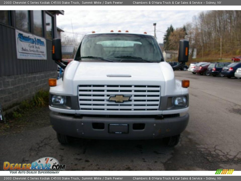 2003 Chevrolet C Series Kodiak C4500 Stake Truck Summit White / Dark Pewter Photo #11