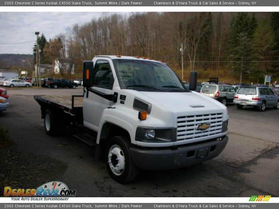 2003 Chevrolet C Series Kodiak C4500 Stake Truck Summit White / Dark Pewter Photo #12