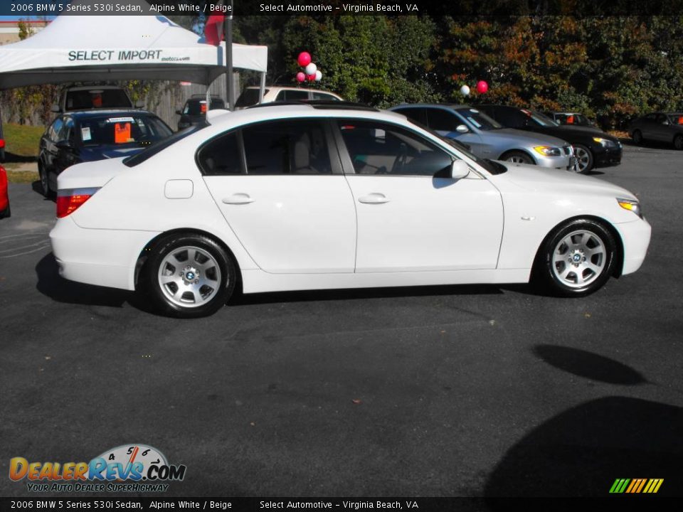2006 BMW 5 Series 530i Sedan Alpine White / Beige Photo #5