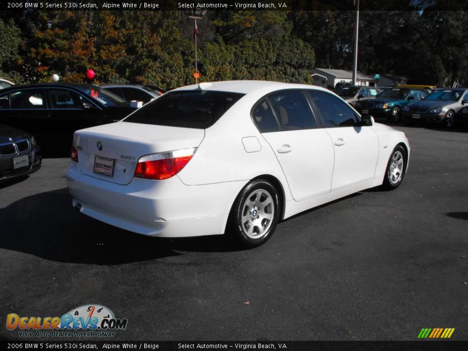 2006 BMW 5 Series 530i Sedan Alpine White / Beige Photo #6