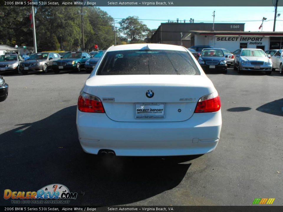 2006 BMW 5 Series 530i Sedan Alpine White / Beige Photo #7