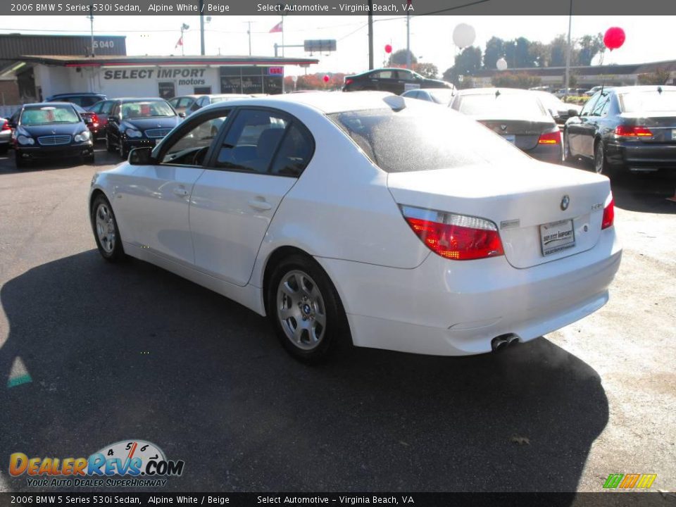 2006 BMW 5 Series 530i Sedan Alpine White / Beige Photo #8