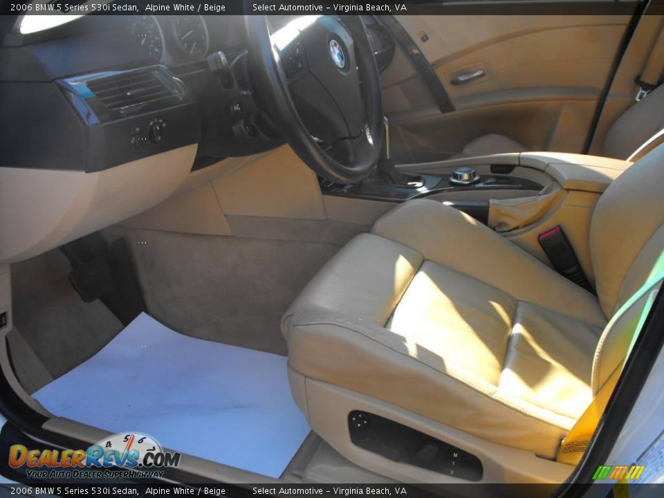 2006 BMW 5 Series 530i Sedan Alpine White / Beige Photo #12