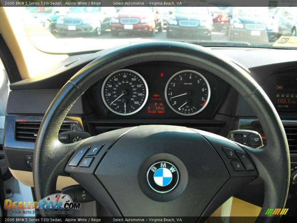 2006 BMW 5 Series 530i Sedan Alpine White / Beige Photo #16