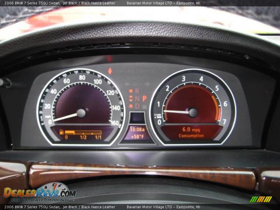 2006 BMW 7 Series 750Li Sedan Jet Black / Black Nasca Leather Photo #23