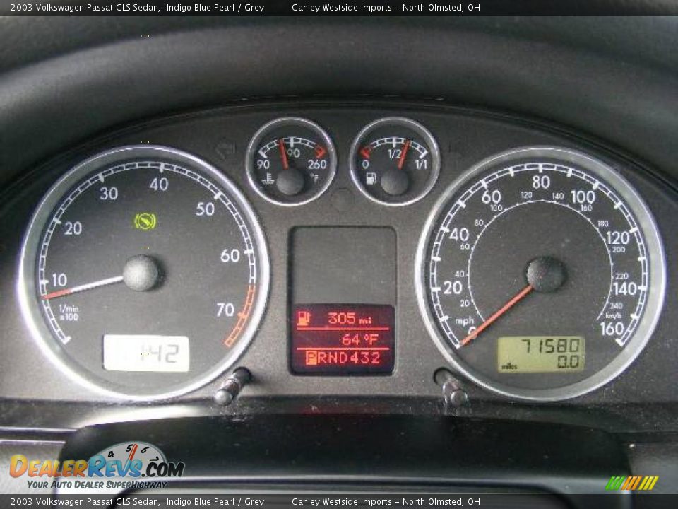2003 Volkswagen Passat GLS Sedan Indigo Blue Pearl / Grey Photo #16