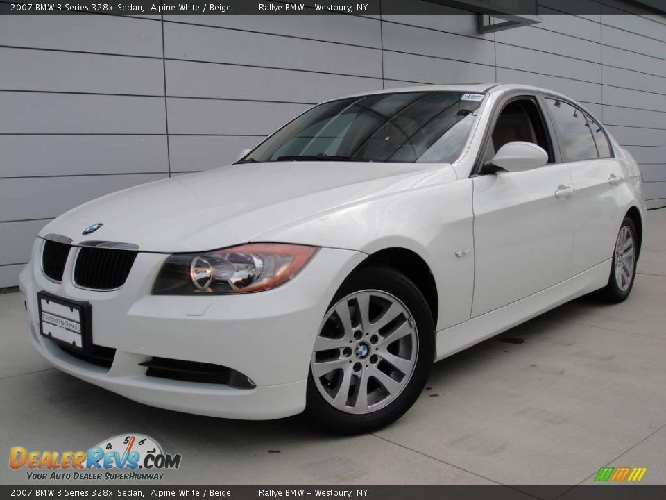 2007 BMW 3 Series 328xi Sedan Alpine White / Beige Photo #1