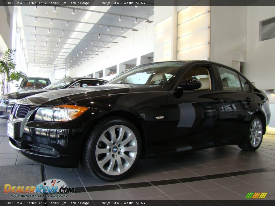 2007 BMW 3 Series 328xi Sedan Jet Black / Beige Photo #1