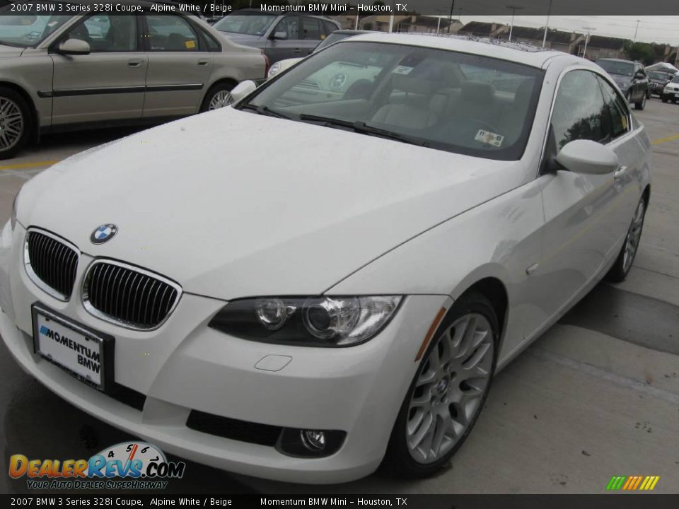 2007 BMW 3 Series 328i Coupe Alpine White / Beige Photo #1