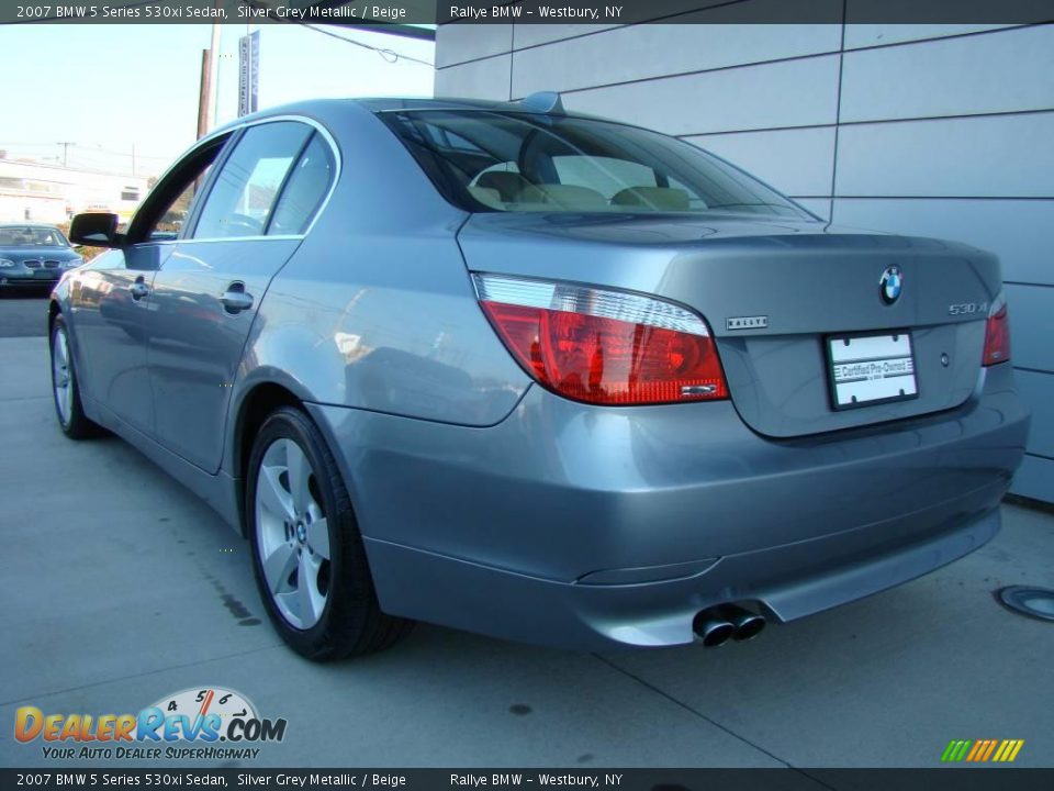 2007 BMW 5 Series 530xi Sedan Silver Grey Metallic / Beige Photo #3