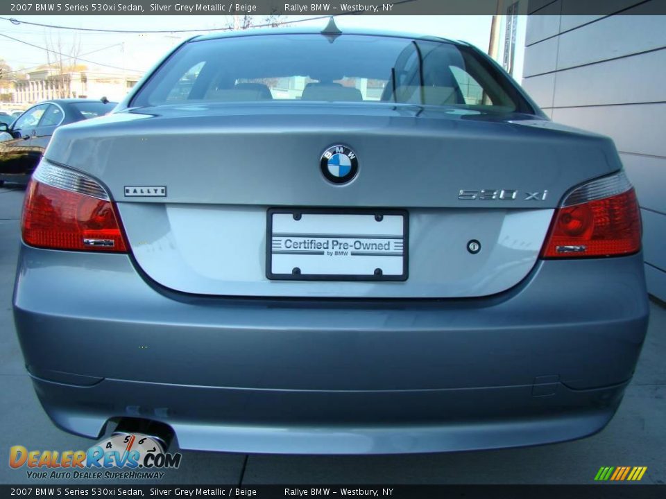 2007 BMW 5 Series 530xi Sedan Silver Grey Metallic / Beige Photo #4