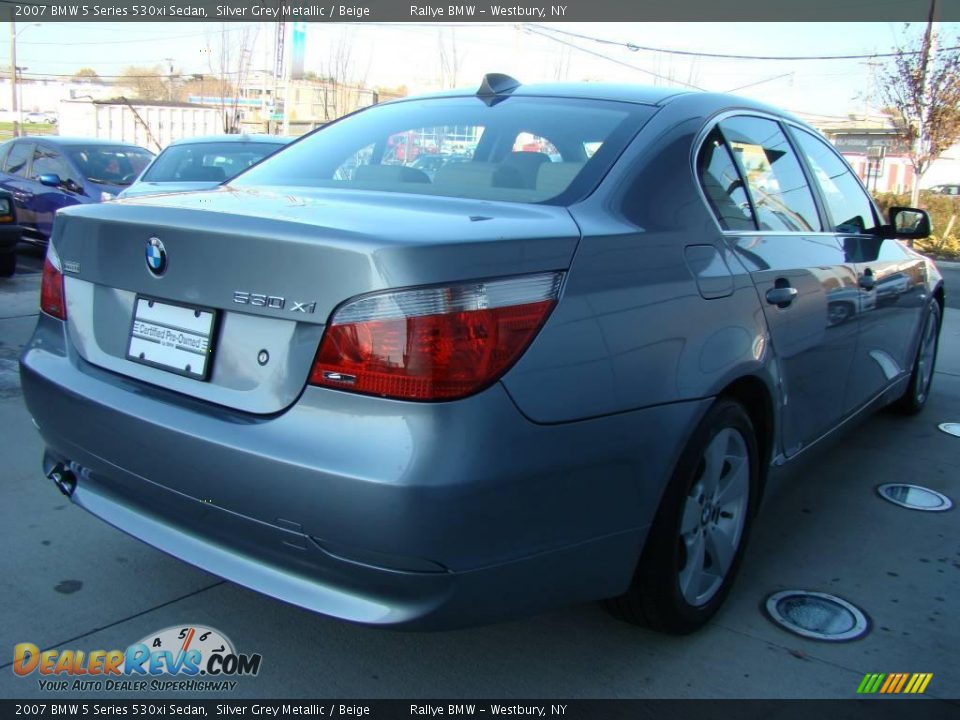 2007 BMW 5 Series 530xi Sedan Silver Grey Metallic / Beige Photo #5