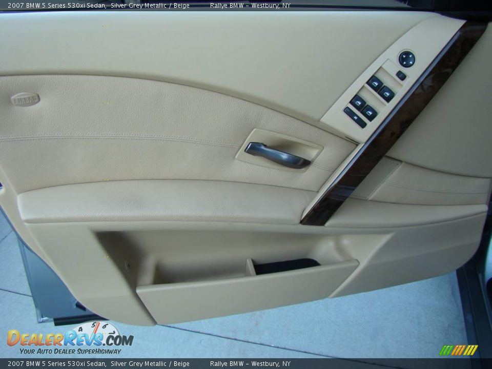 2007 BMW 5 Series 530xi Sedan Silver Grey Metallic / Beige Photo #7