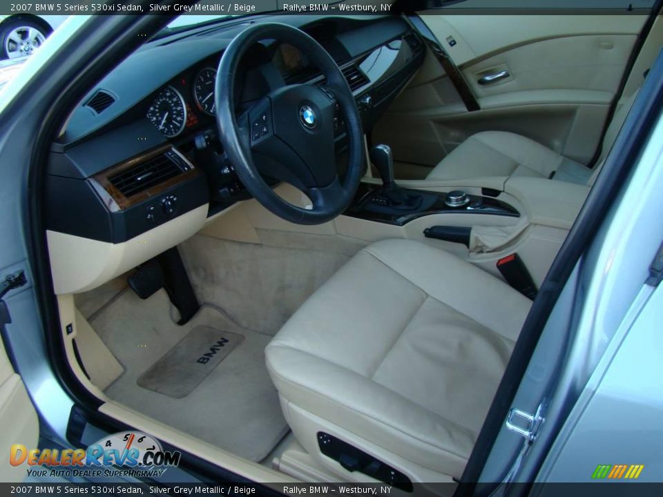 2007 BMW 5 Series 530xi Sedan Silver Grey Metallic / Beige Photo #10