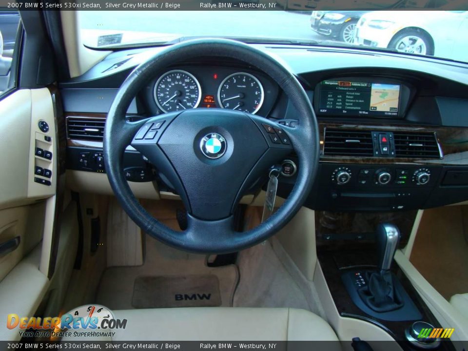 2007 BMW 5 Series 530xi Sedan Silver Grey Metallic / Beige Photo #11