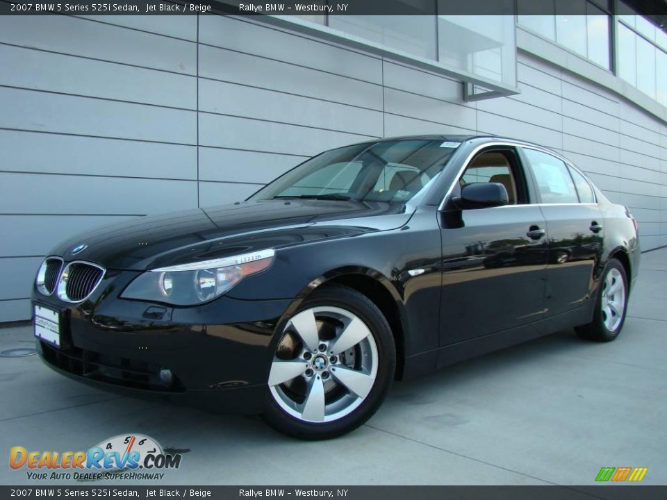 2007 BMW 5 Series 525i Sedan Jet Black / Beige Photo #1