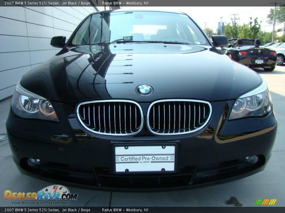 2007 BMW 5 Series 525i Sedan Jet Black / Beige Photo #2