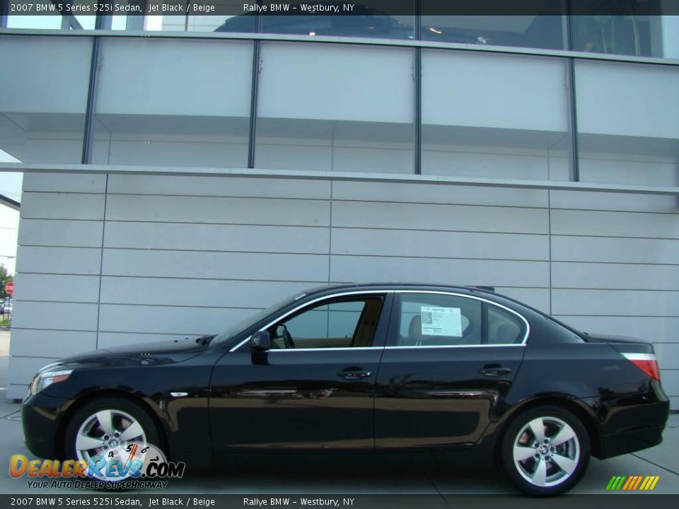 2007 BMW 5 Series 525i Sedan Jet Black / Beige Photo #3