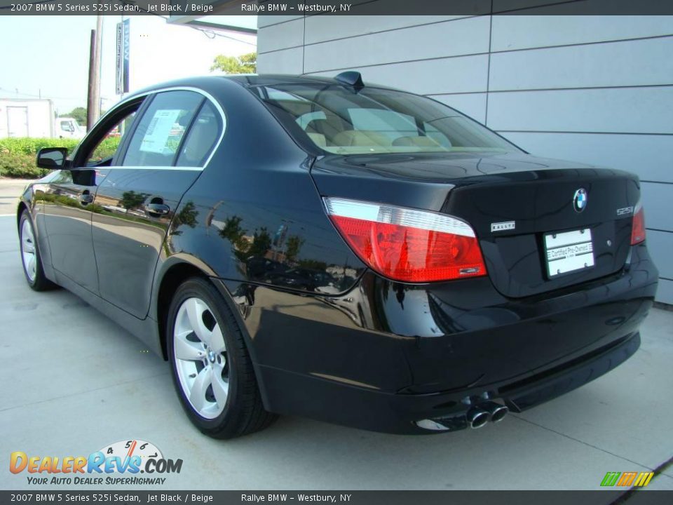 2007 BMW 5 Series 525i Sedan Jet Black / Beige Photo #4