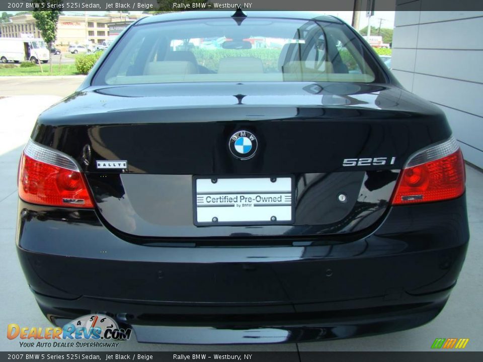 2007 BMW 5 Series 525i Sedan Jet Black / Beige Photo #5