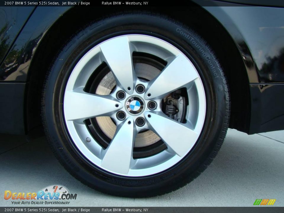 2007 BMW 5 Series 525i Sedan Jet Black / Beige Photo #6