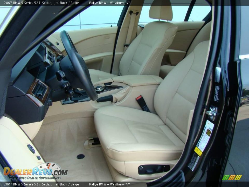 2007 BMW 5 Series 525i Sedan Jet Black / Beige Photo #8
