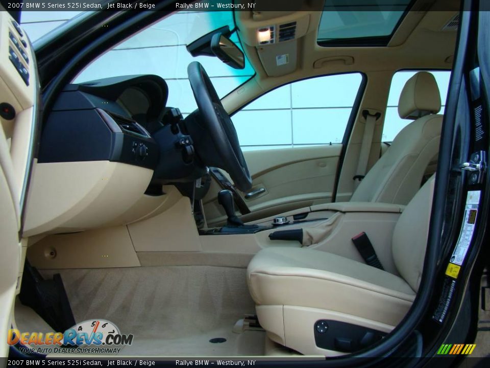 2007 BMW 5 Series 525i Sedan Jet Black / Beige Photo #9
