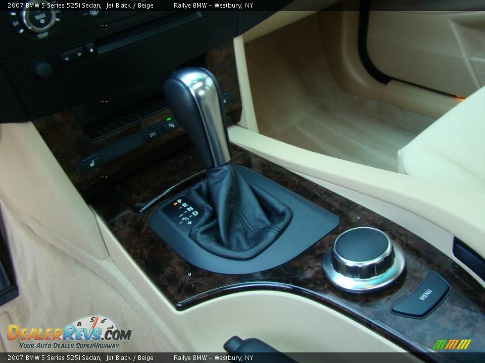 2007 BMW 5 Series 525i Sedan Jet Black / Beige Photo #14