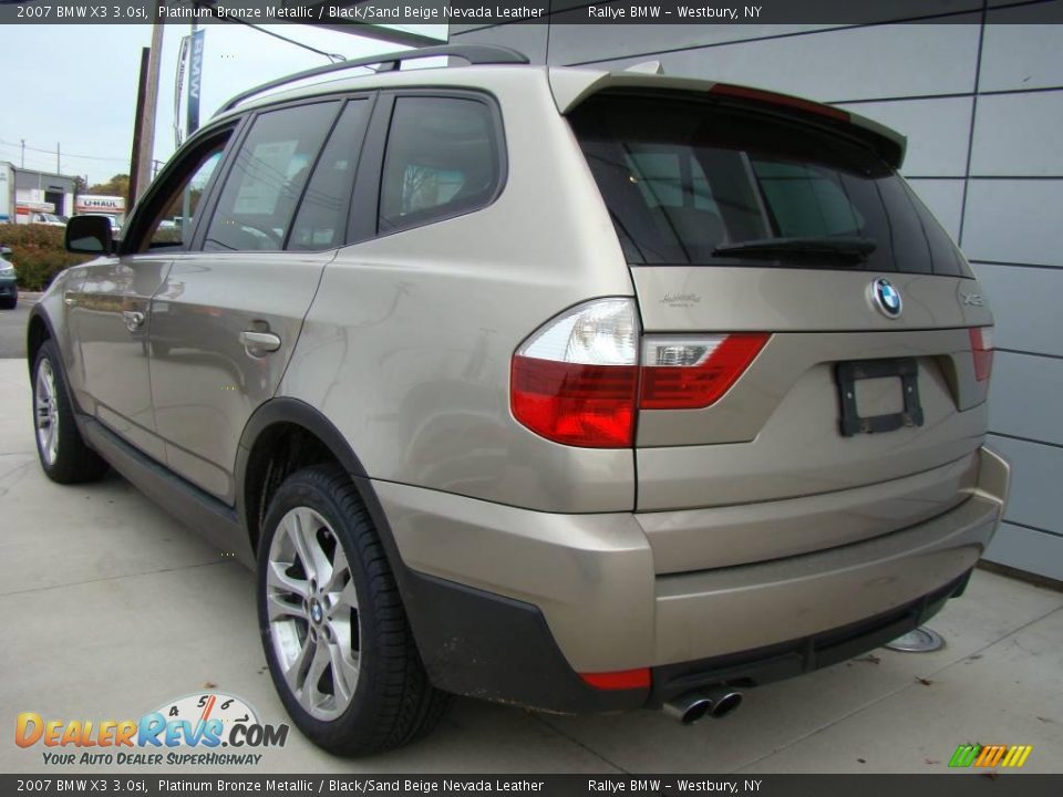 2007 BMW X3 3.0si Platinum Bronze Metallic / Black/Sand Beige Nevada Leather Photo #3