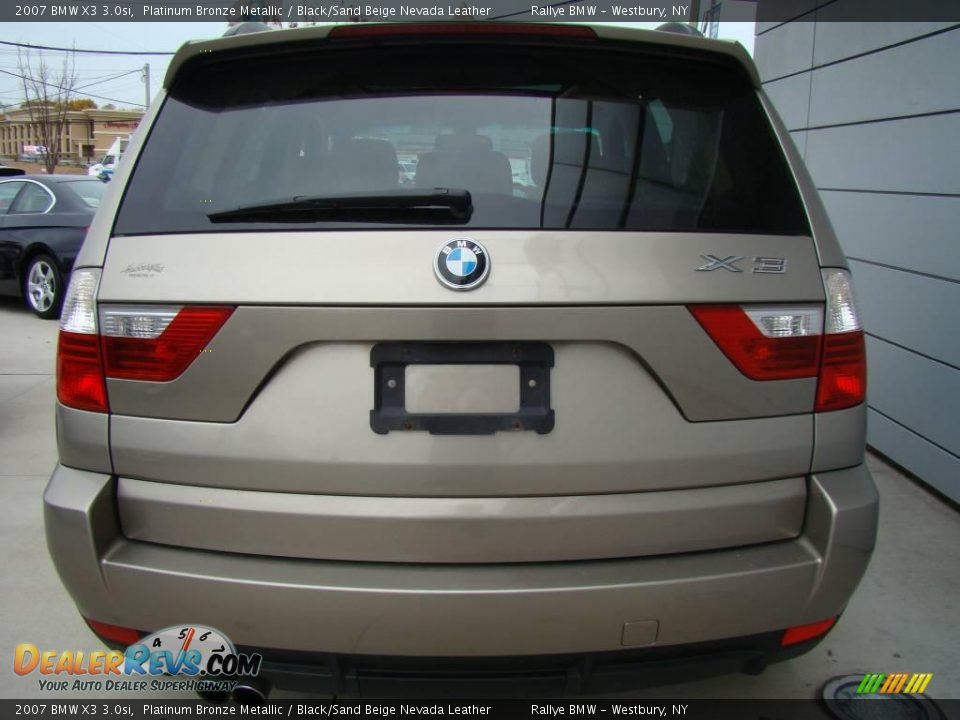 2007 BMW X3 3.0si Platinum Bronze Metallic / Black/Sand Beige Nevada Leather Photo #4