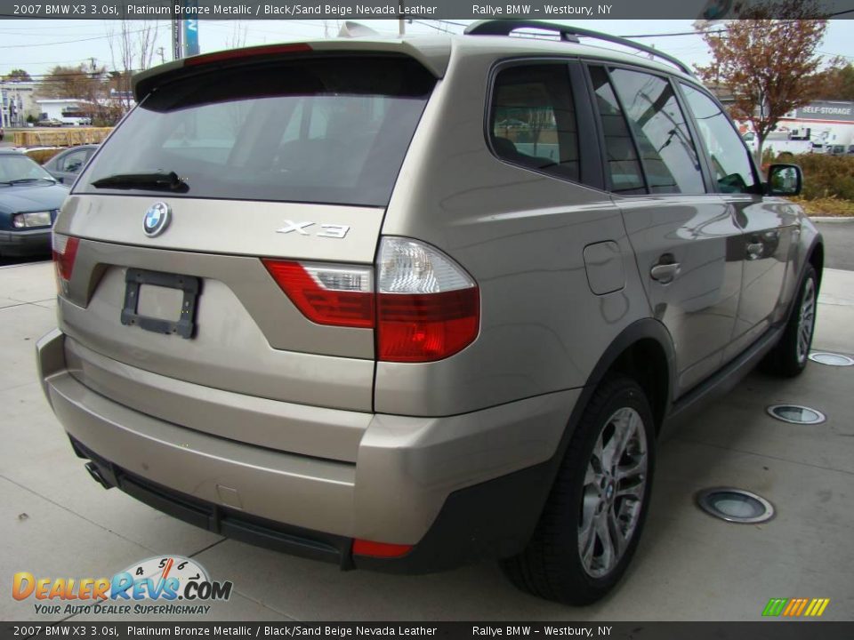 2007 BMW X3 3.0si Platinum Bronze Metallic / Black/Sand Beige Nevada Leather Photo #5