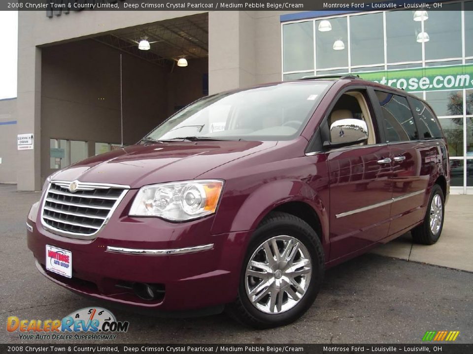 2008 Chrysler Town & Country Limited Deep Crimson Crystal Pearlcoat / Medium Pebble Beige/Cream Photo #1