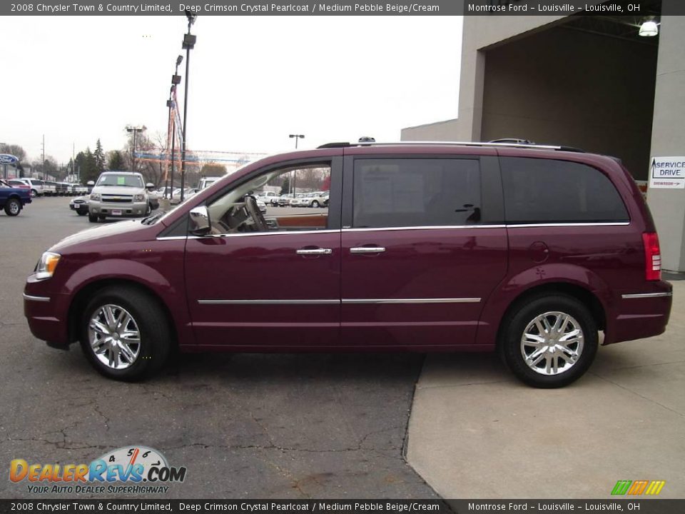 2008 Chrysler Town & Country Limited Deep Crimson Crystal Pearlcoat / Medium Pebble Beige/Cream Photo #2