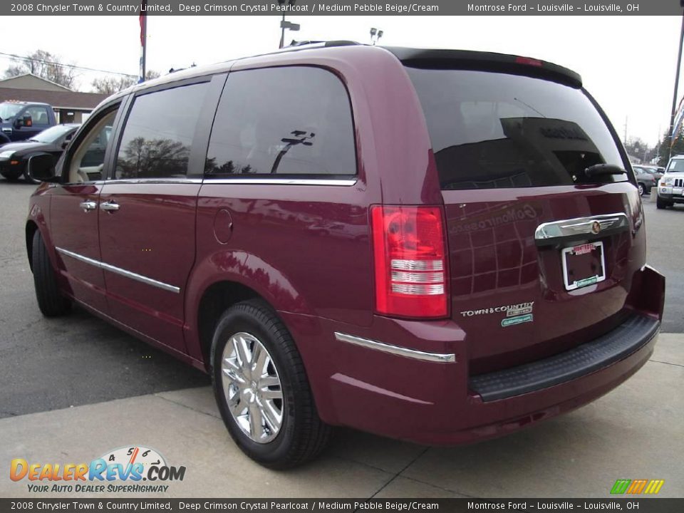 2008 Chrysler Town & Country Limited Deep Crimson Crystal Pearlcoat / Medium Pebble Beige/Cream Photo #3
