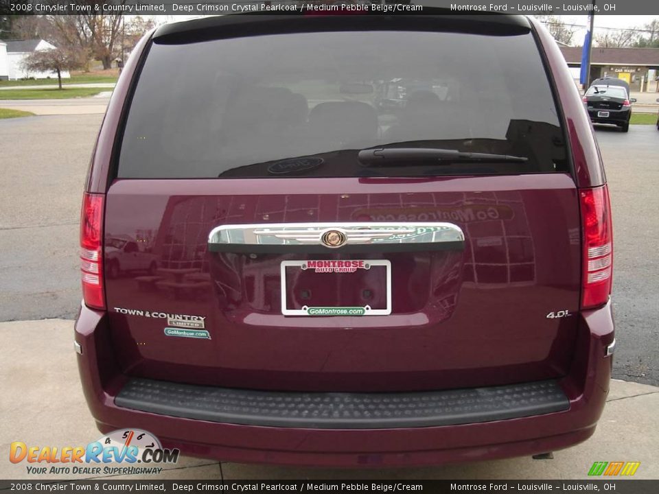 2008 Chrysler Town & Country Limited Deep Crimson Crystal Pearlcoat / Medium Pebble Beige/Cream Photo #4