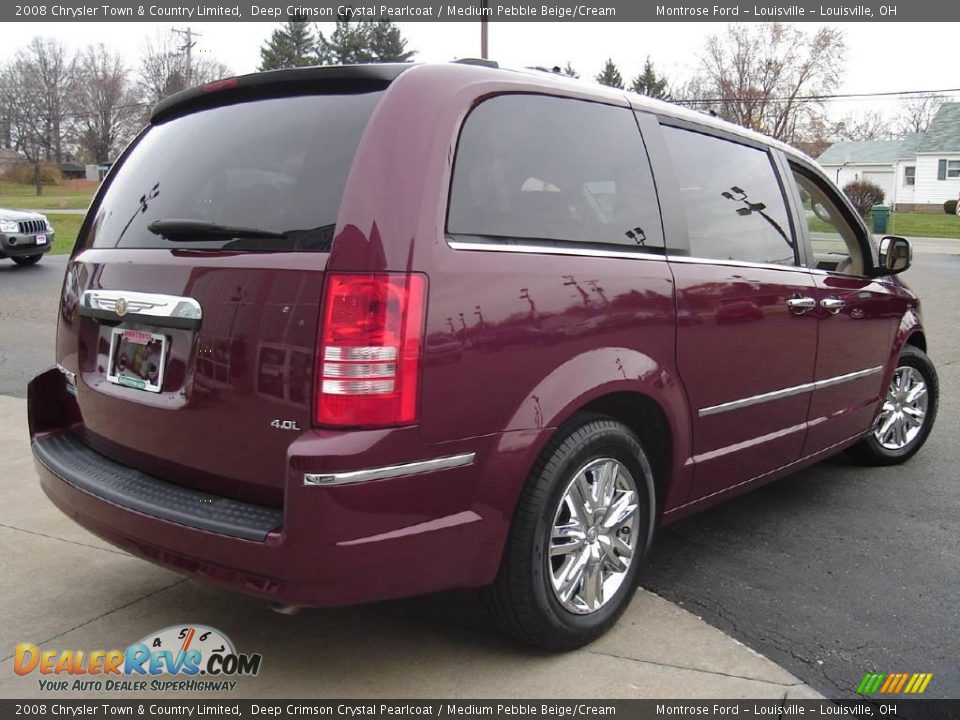 2008 Chrysler Town & Country Limited Deep Crimson Crystal Pearlcoat / Medium Pebble Beige/Cream Photo #5