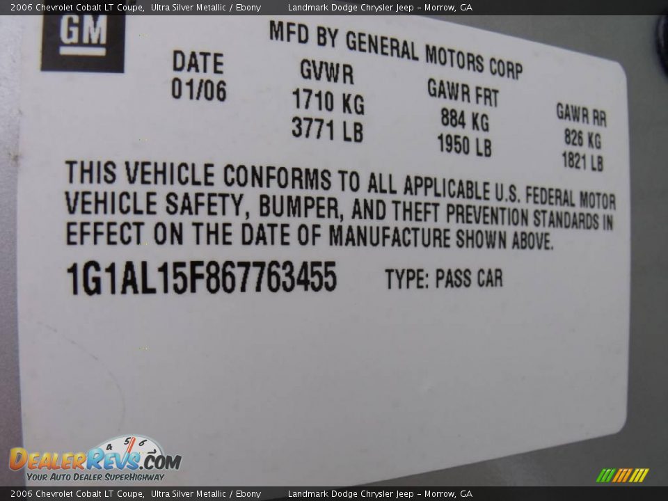 2006 Chevrolet Cobalt LT Coupe Ultra Silver Metallic / Ebony Photo #21