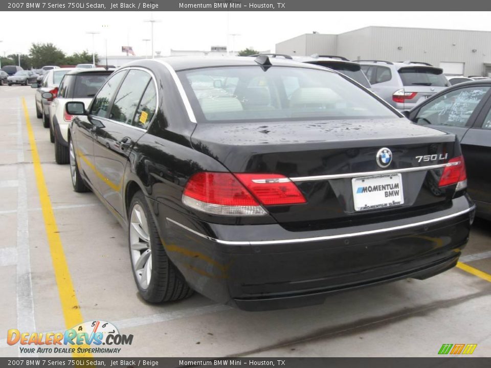 2007 BMW 7 Series 750Li Sedan Jet Black / Beige Photo #2