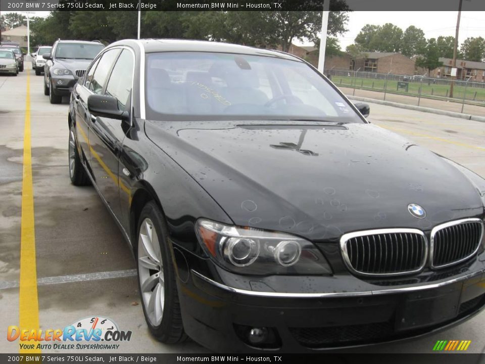 2007 BMW 7 Series 750Li Sedan Jet Black / Beige Photo #4