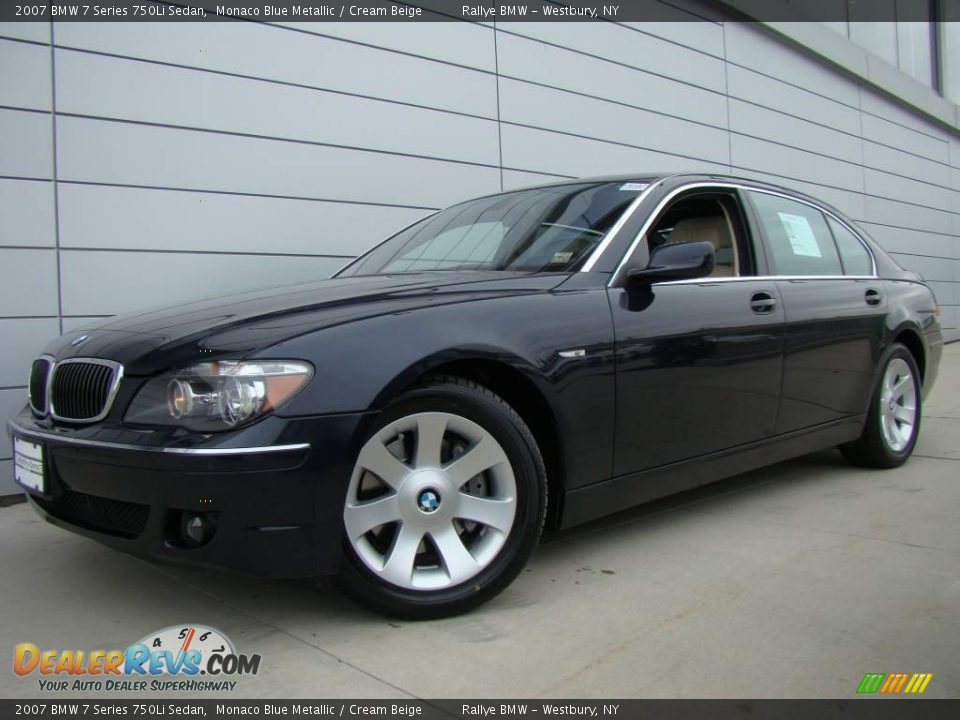 2007 BMW 7 Series 750Li Sedan Monaco Blue Metallic / Cream Beige Photo #1