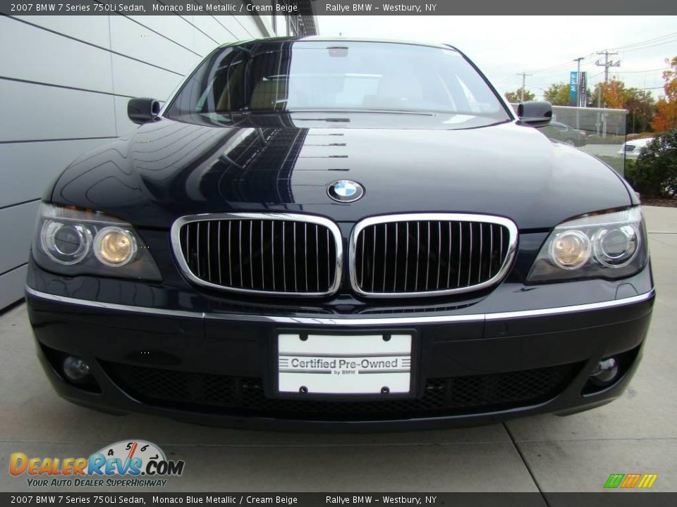 2007 BMW 7 Series 750Li Sedan Monaco Blue Metallic / Cream Beige Photo #2
