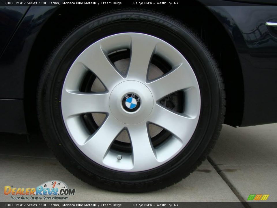 2007 BMW 7 Series 750Li Sedan Monaco Blue Metallic / Cream Beige Photo #5