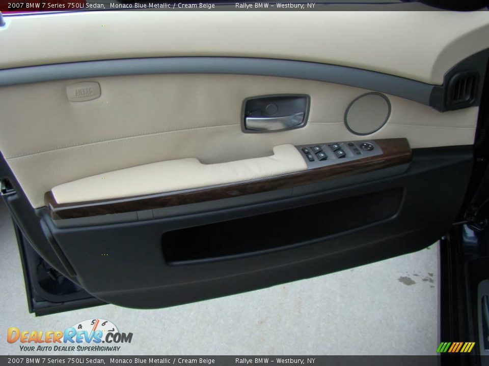 2007 BMW 7 Series 750Li Sedan Monaco Blue Metallic / Cream Beige Photo #6