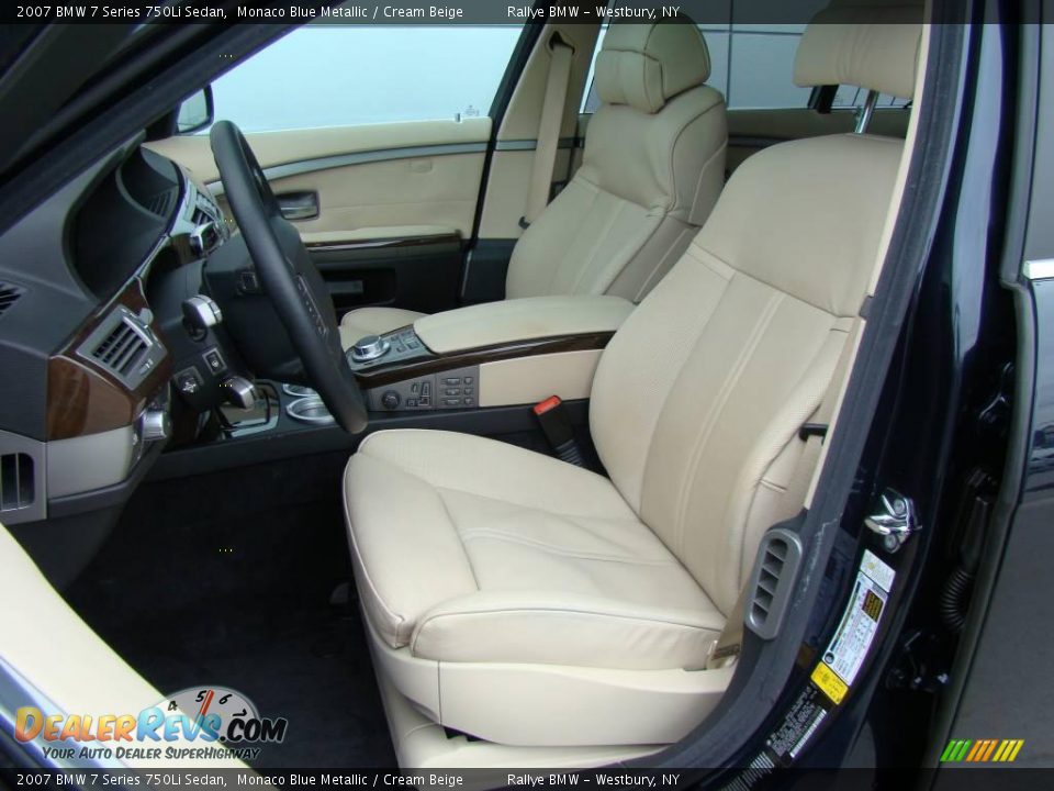 2007 BMW 7 Series 750Li Sedan Monaco Blue Metallic / Cream Beige Photo #7