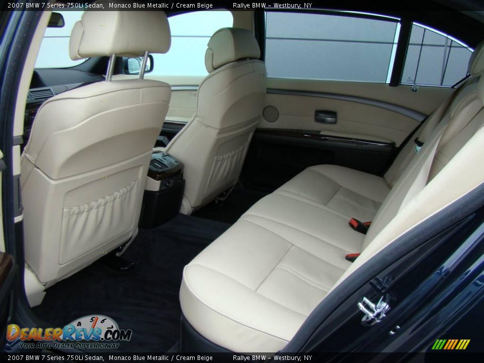 2007 BMW 7 Series 750Li Sedan Monaco Blue Metallic / Cream Beige Photo #11