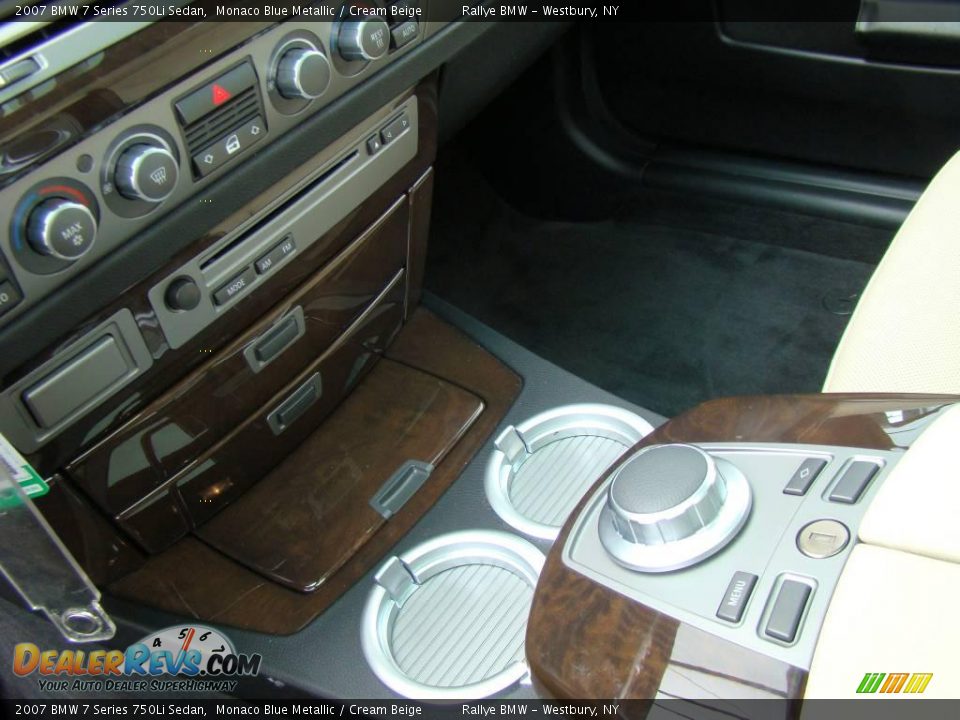 2007 BMW 7 Series 750Li Sedan Monaco Blue Metallic / Cream Beige Photo #13